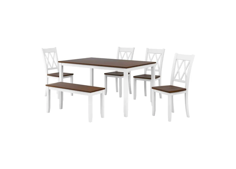 Merax Farmhouse 6-piece Wooden Dining Set