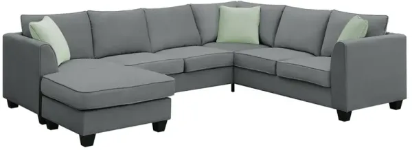 MONDAWE Sectional Sofa Couches Living Room Sets, 7 Seats Modular Sectional Sofa with Ottoman, L Shape Fabric Sofa Corner Couch Set with 3 Pillows