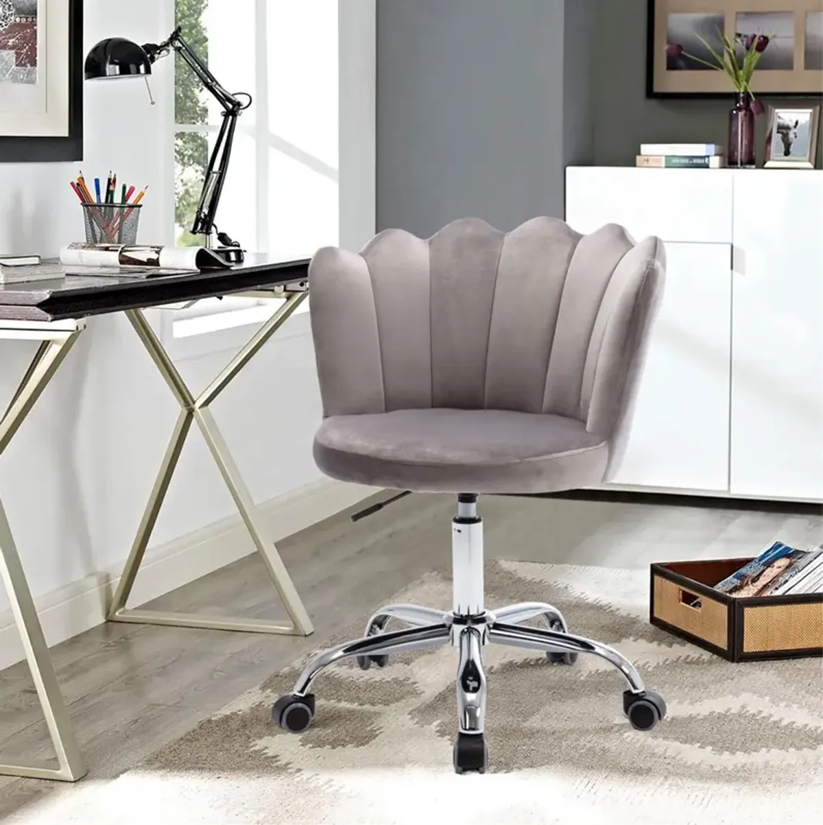 Swivel Shell Chair For Living Room/Bedroom, Modern Leisure Office Chair