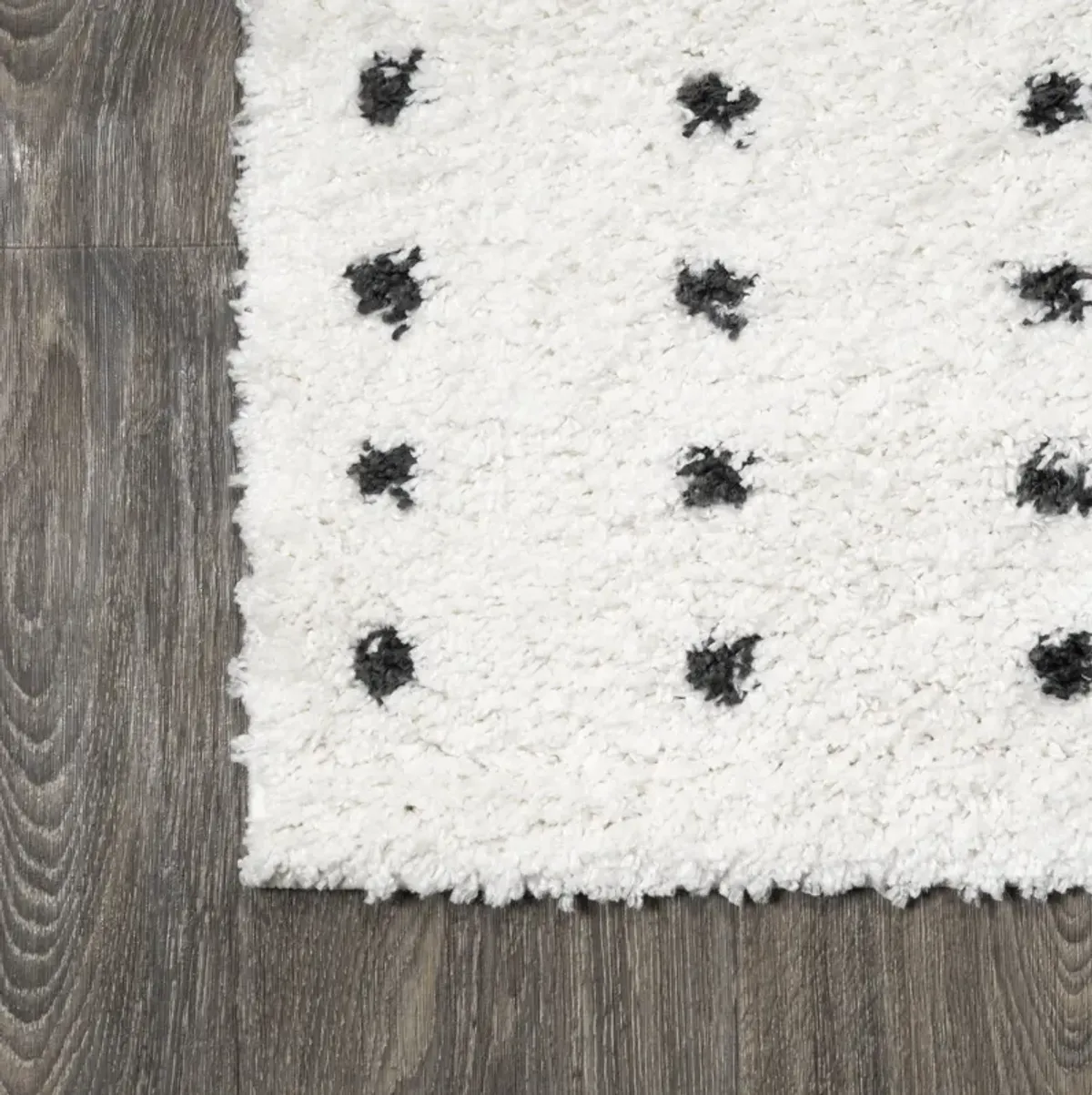 Pele Modern Geometric Dot Shag Area Rug