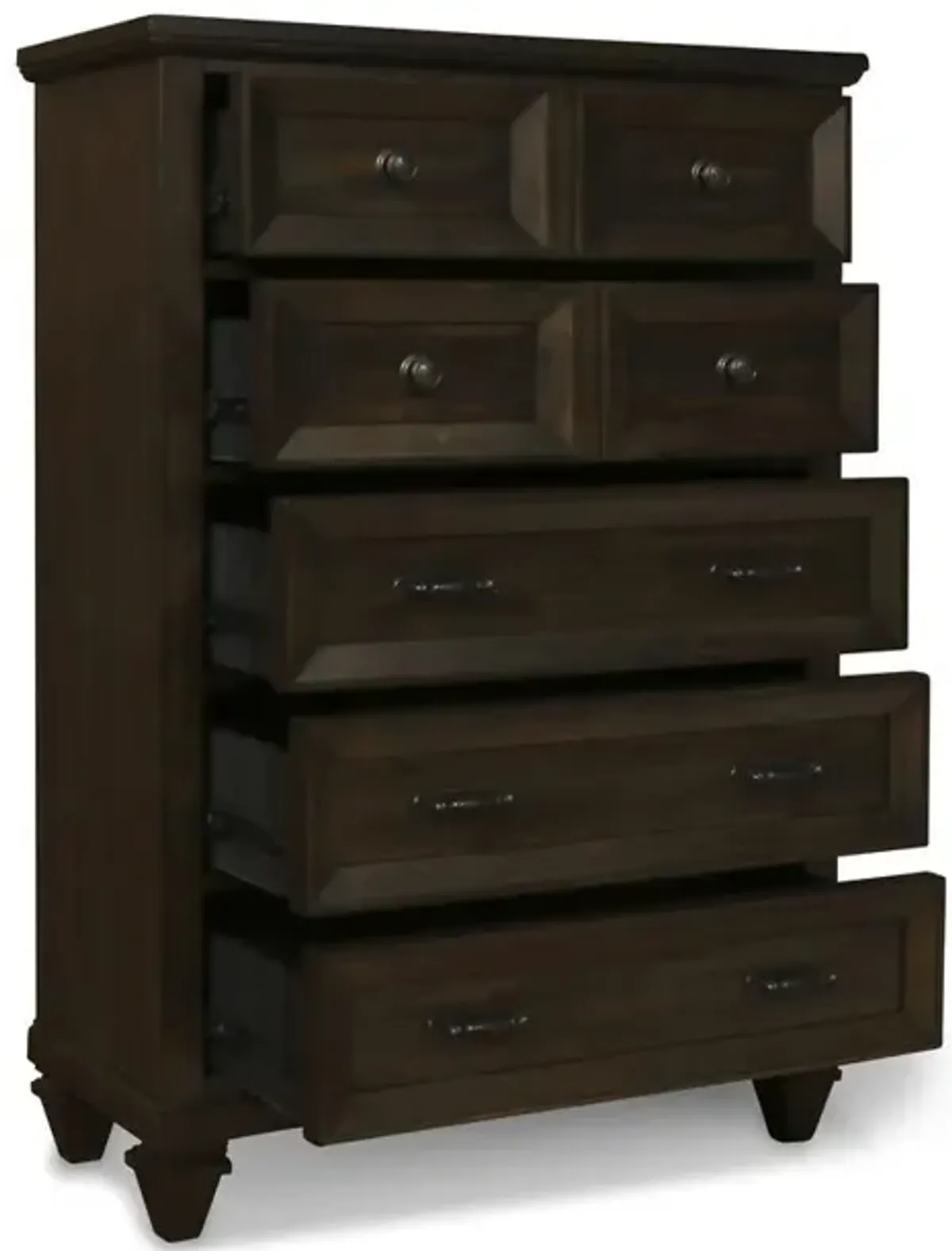 New Classic Furniture Furniture Sevilla Solid Wood 5-Drawer Chest in Walnut