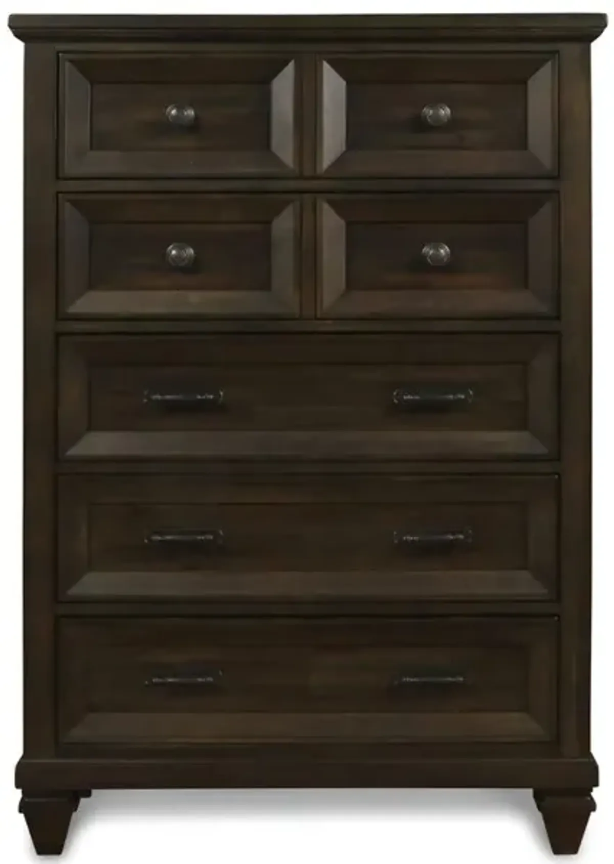 New Classic Furniture Furniture Sevilla Solid Wood 5-Drawer Chest in Walnut