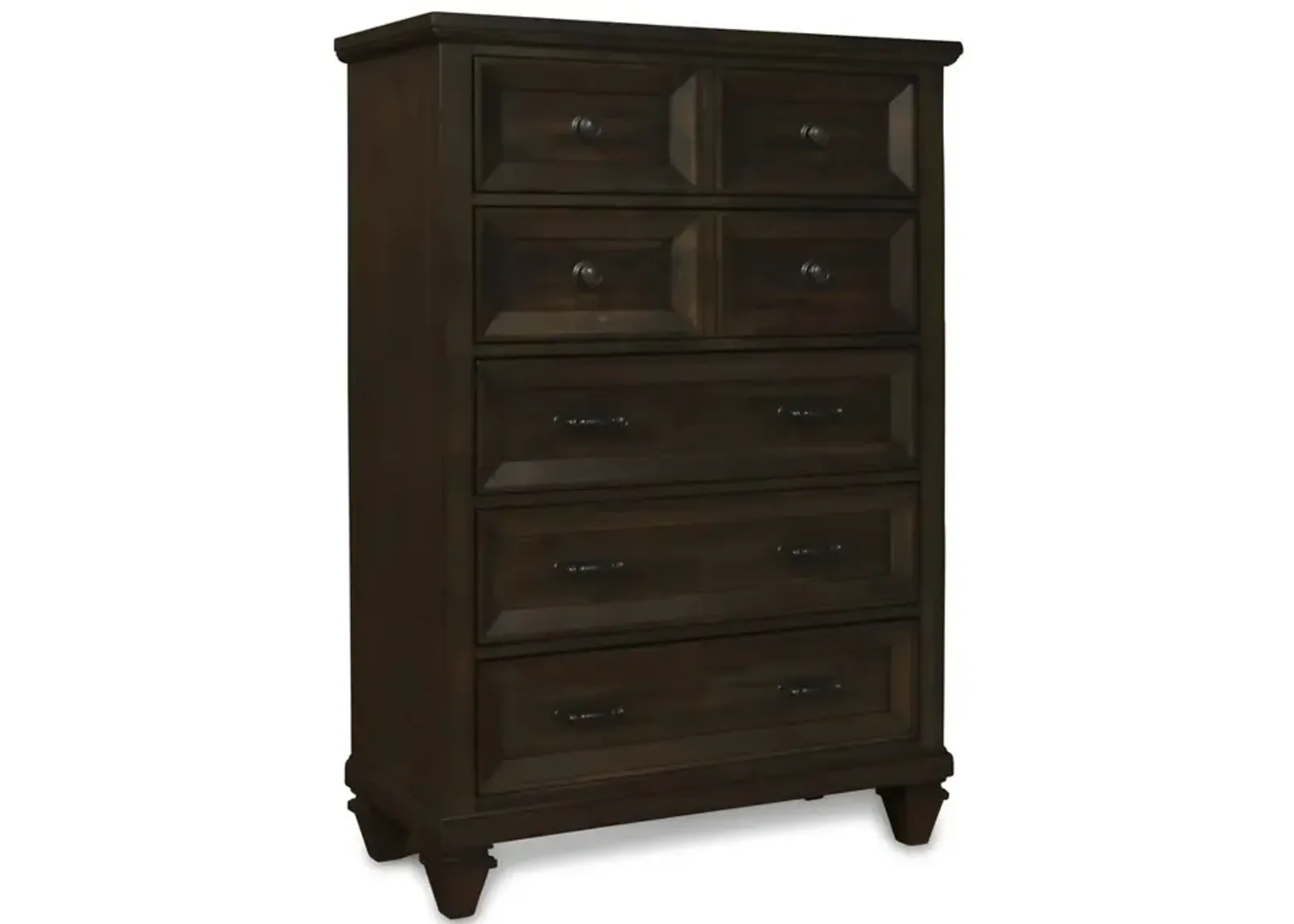 New Classic Furniture Furniture Sevilla Solid Wood 5-Drawer Chest in Walnut