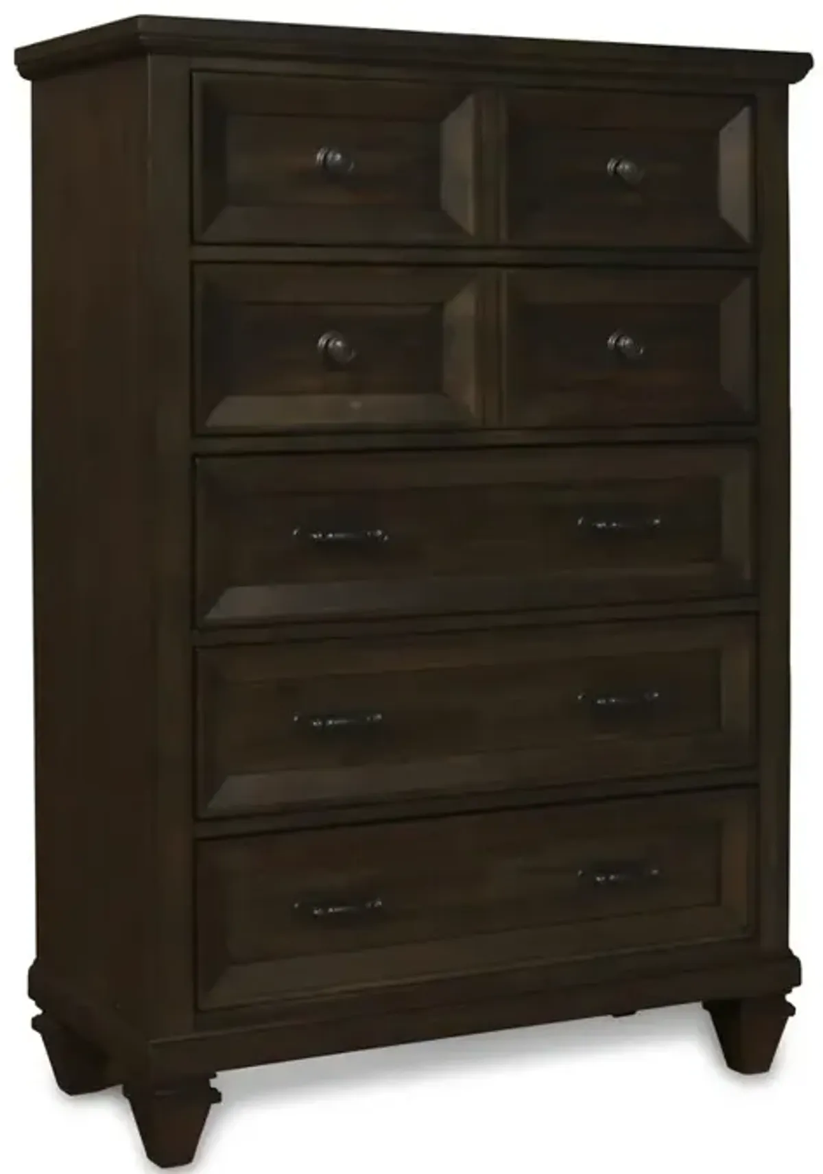 New Classic Furniture Furniture Sevilla Solid Wood 5-Drawer Chest in Walnut