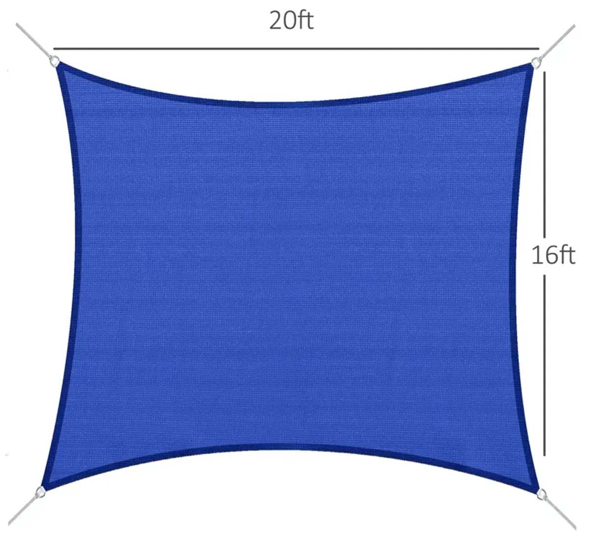 Azure Overhead Shield: 20'x16' Blue UV-Protective Rectangular Shade Sail