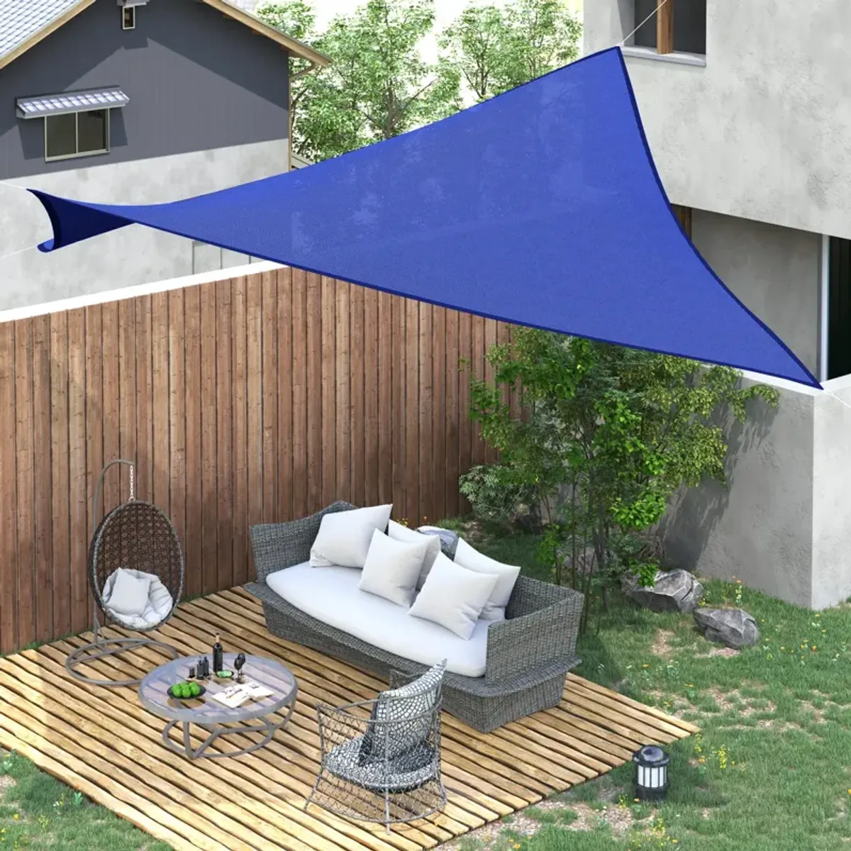 Azure Overhead Shield: 20'x16' Blue UV-Protective Rectangular Shade Sail