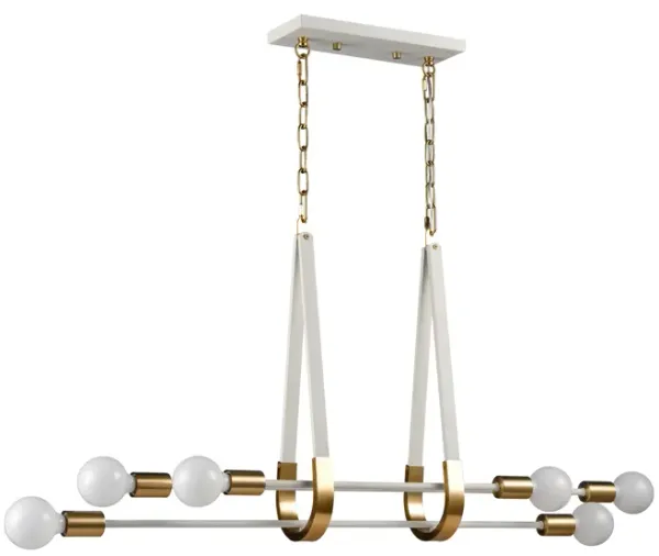 Sabine 42'' Wide 6-Light Linear White Chandelier