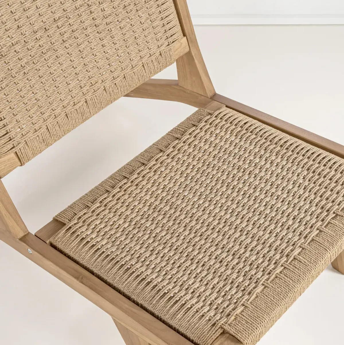 Parker Mid-Century Modern Woven Seagrass Wood Armless Lounge Chair