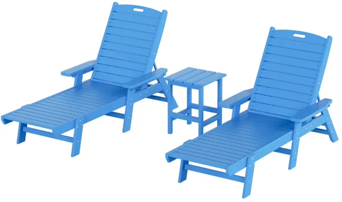 WestinTrends Adirondack Outdoor Chaise Lounge with Side Table Set