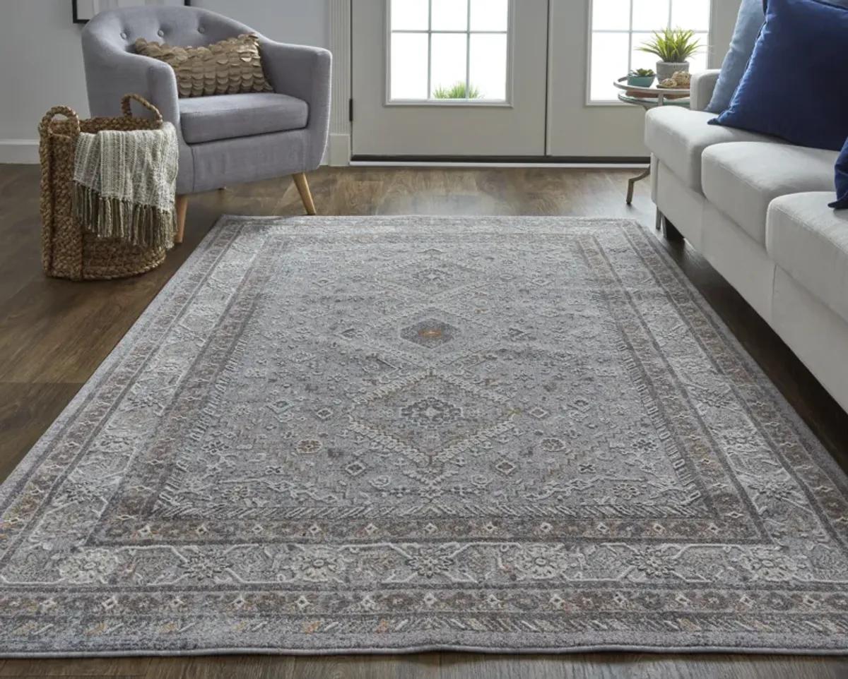 Francisco 39GBF Gray/Orange/Ivory 10' x 13' Rug