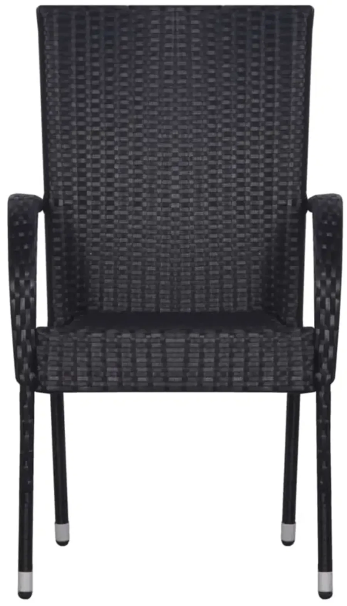 vidaXL 7 Piece Garden Dining Set Poly Rattan Black