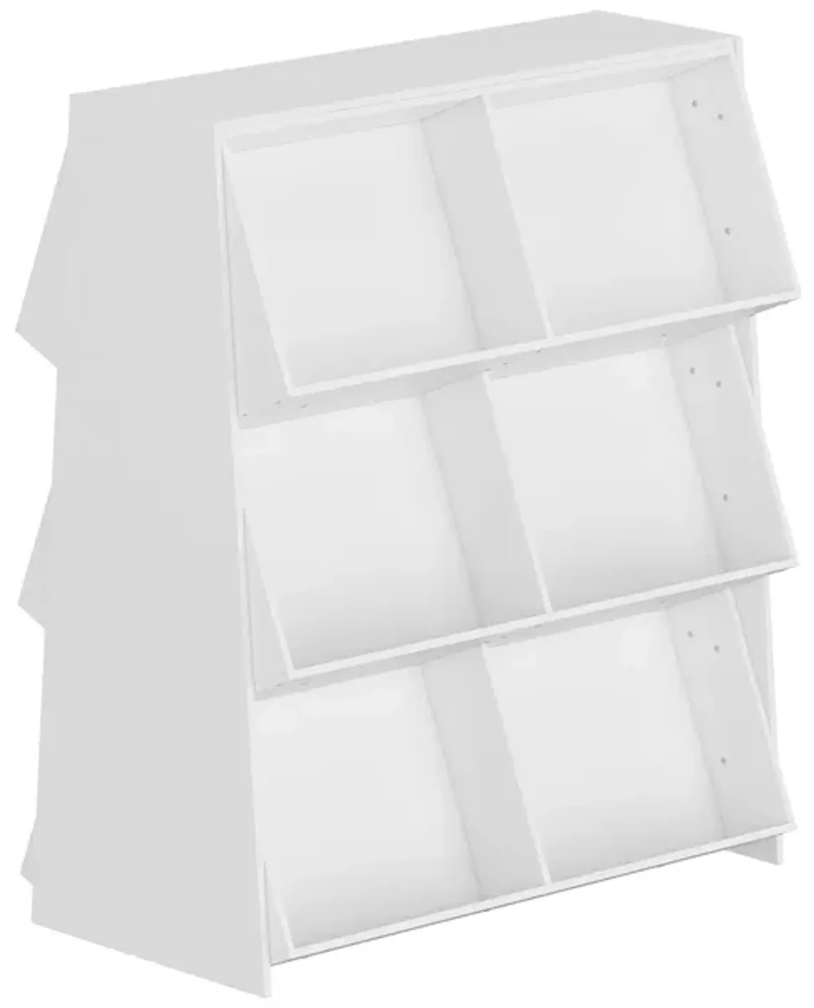 FUFU&GAGA Bookshelf with Contemporary Design, 6 Compartments, Durable Composite Material, (39.4" W x 11.8" D x 47.2" H), White