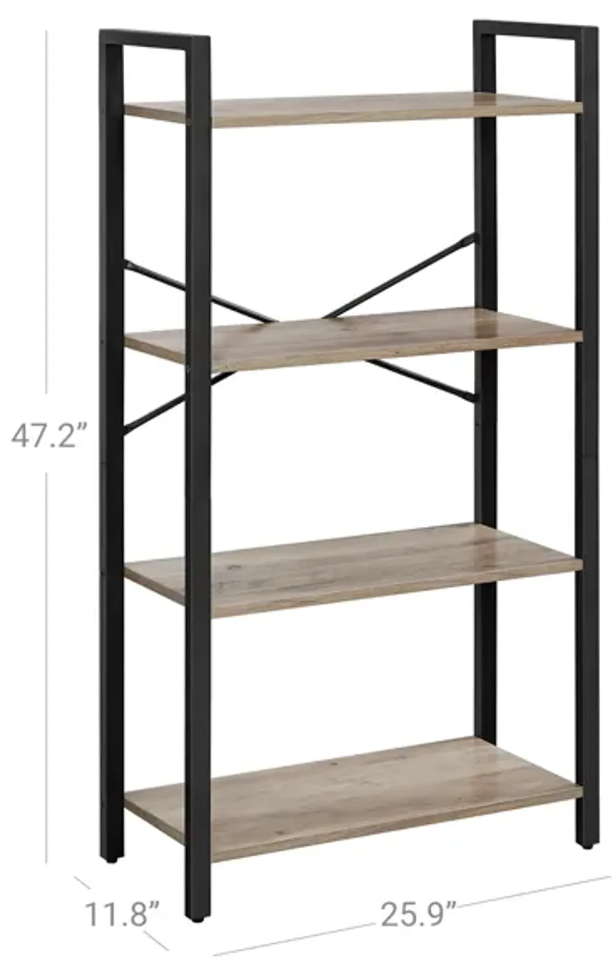 Elegant 4-Tier Bookshelf: Standing Unit for Stylish Living Room Storage