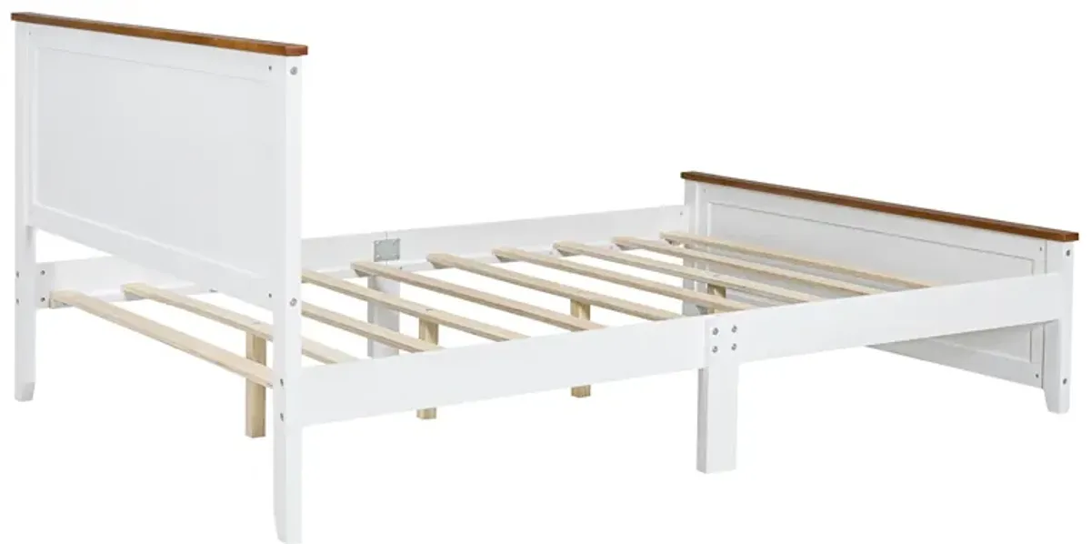 Merax Simple Style Platform Bed  with Wooden Slat Support