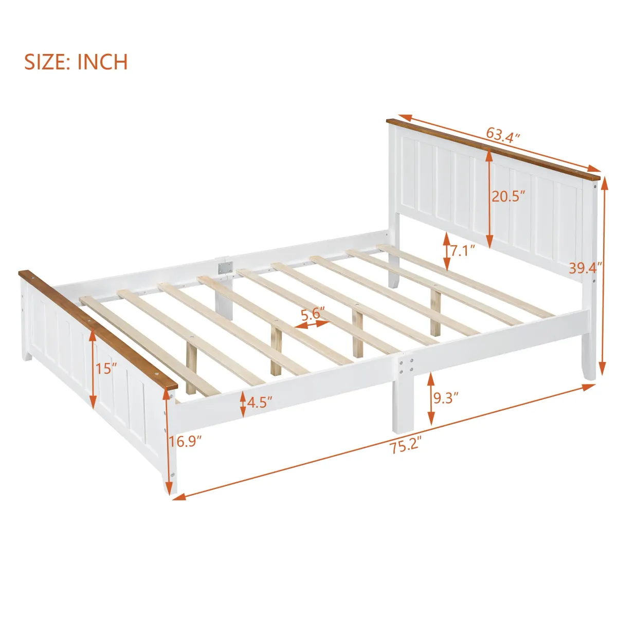 Merax Simple Style Platform Bed  with Wooden Slat Support