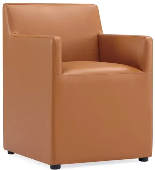 Anna Square Dining Arm Chair in Brown