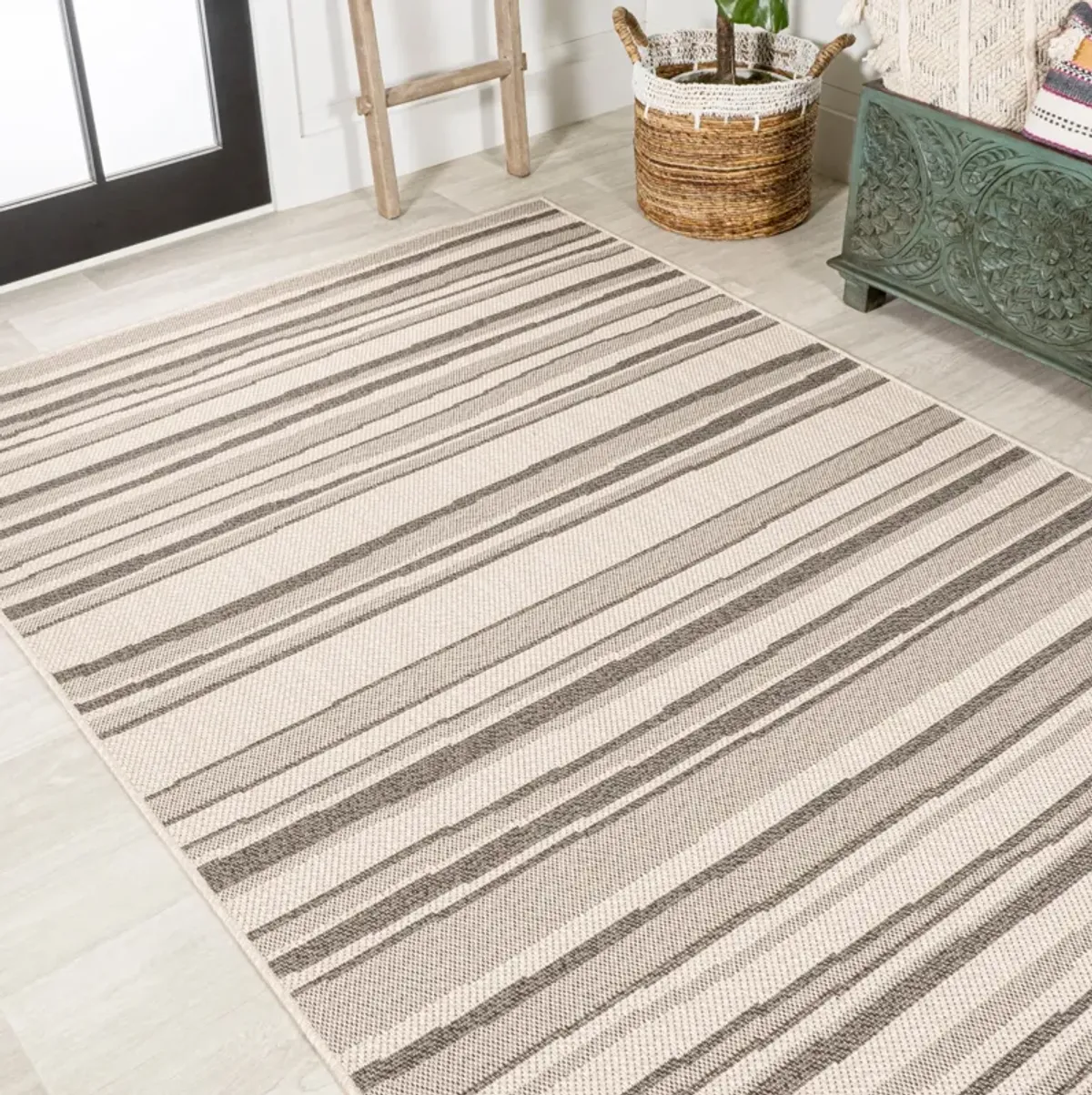 Castara Wavy Stripe Modern Indoor/Outdoor Area Rug