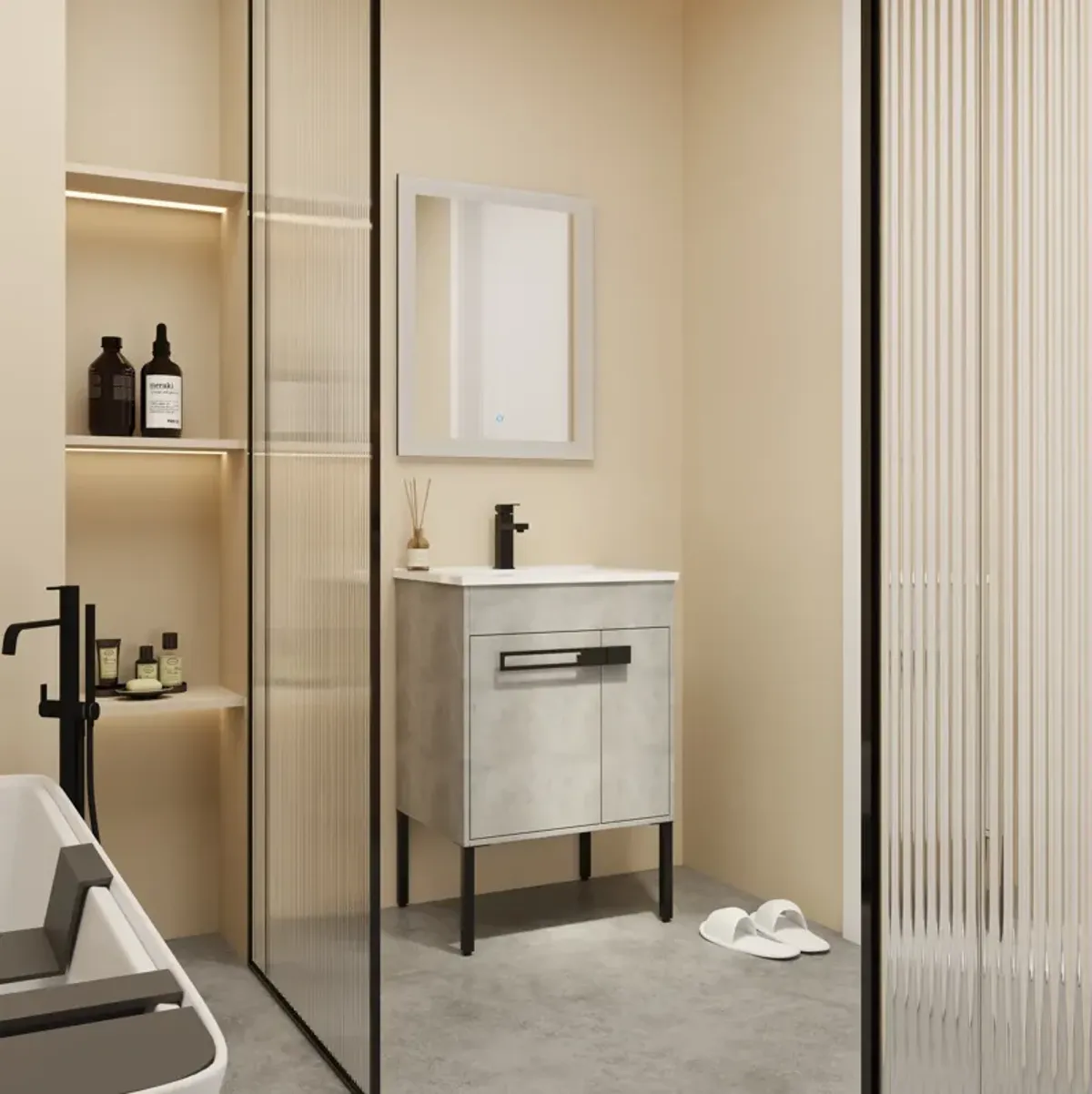 Streamdale 24" Bathroom Vanity, Freestanding or Floating Optional