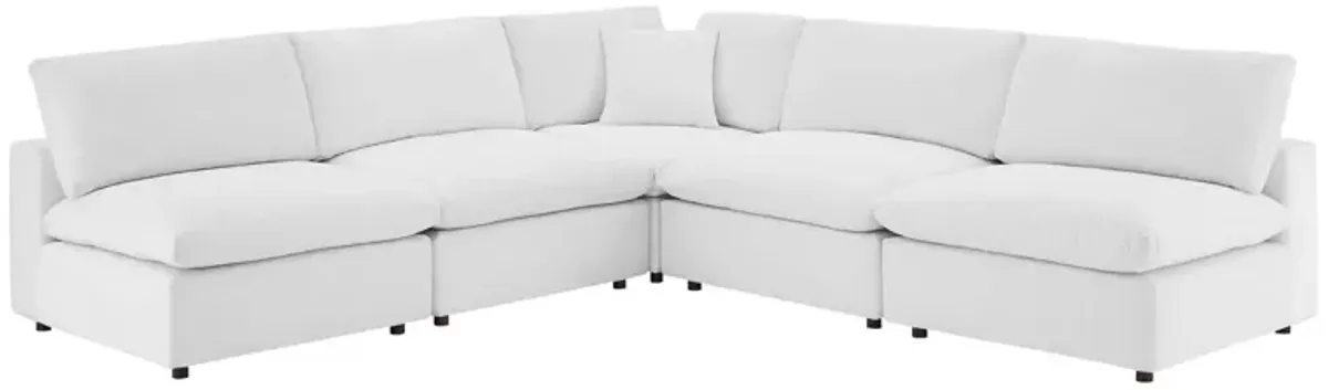 Commix Down Filled Overstuffed Performance Velvet 5-Piece Sectional Sofa