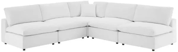 Commix Down Filled Overstuffed Performance Velvet 5-Piece Sectional Sofa