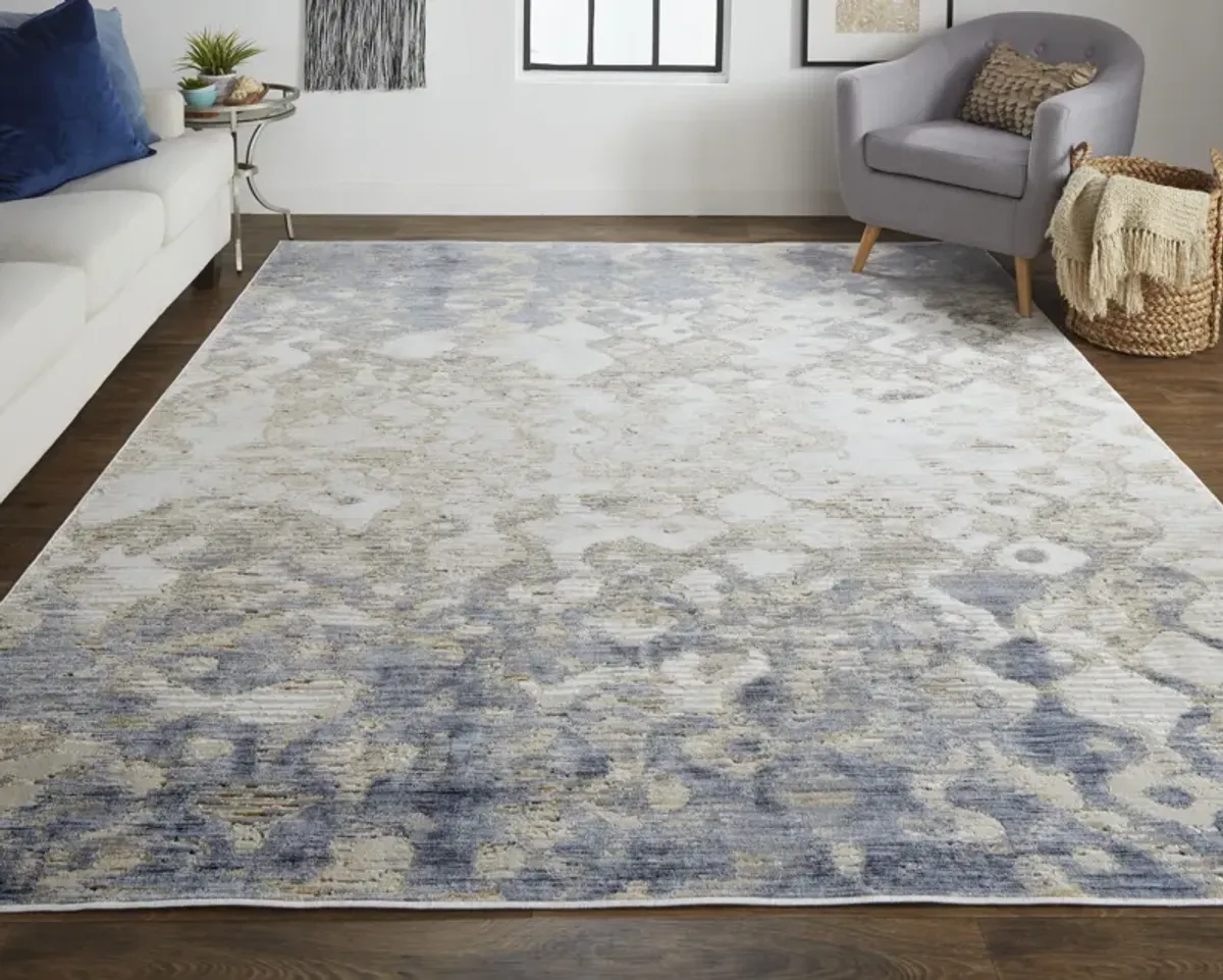 Laina 39G7F Tan/Ivory/Blue 3' x 12' Rug