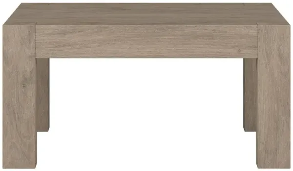Hudson&Canal Langston 34 Wide Square Coffee Table in Antiqued Gray Oak