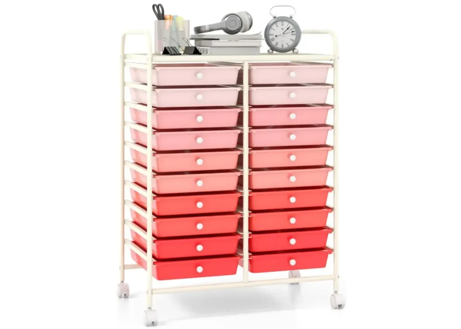 Hivvago 20 Drawers Rolling Storage Cart Studio Organizer