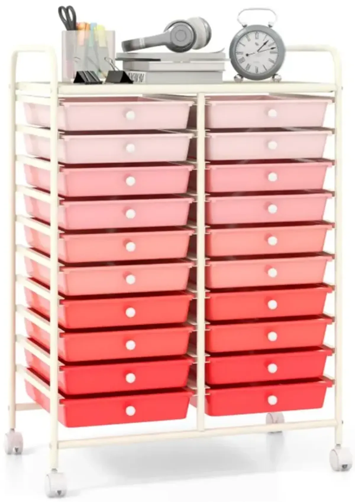 Hivvago 20 Drawers Rolling Storage Cart Studio Organizer