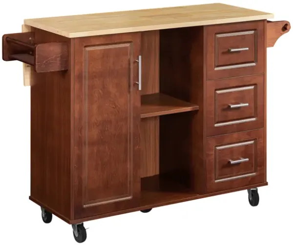 Streamdale Mobile Kitchen Island Cart With 3 drawers