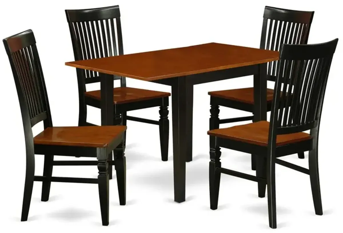 Dining Room Set Black & Cherry, NDWE5-BCH-W