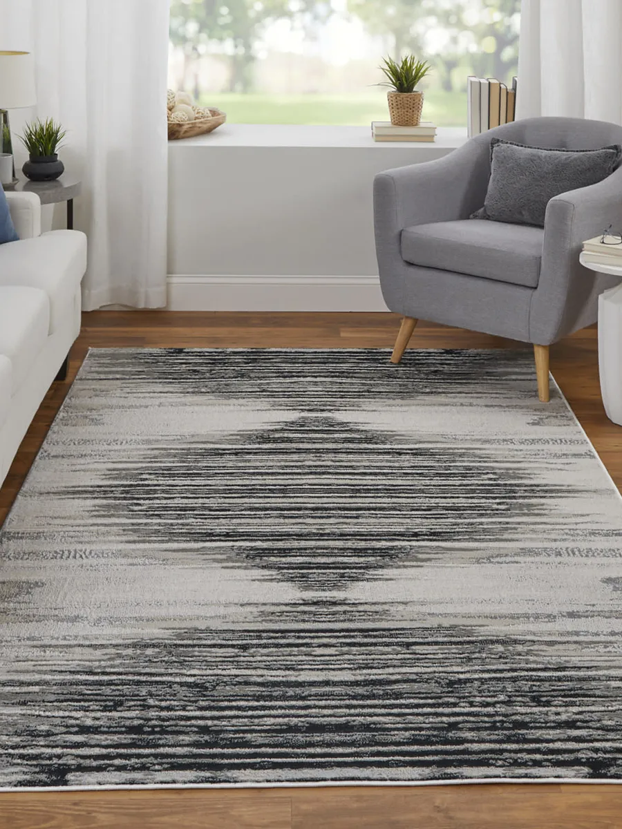 Micah 39LRF 12' x 18' Black/Silver/Taupe Rug