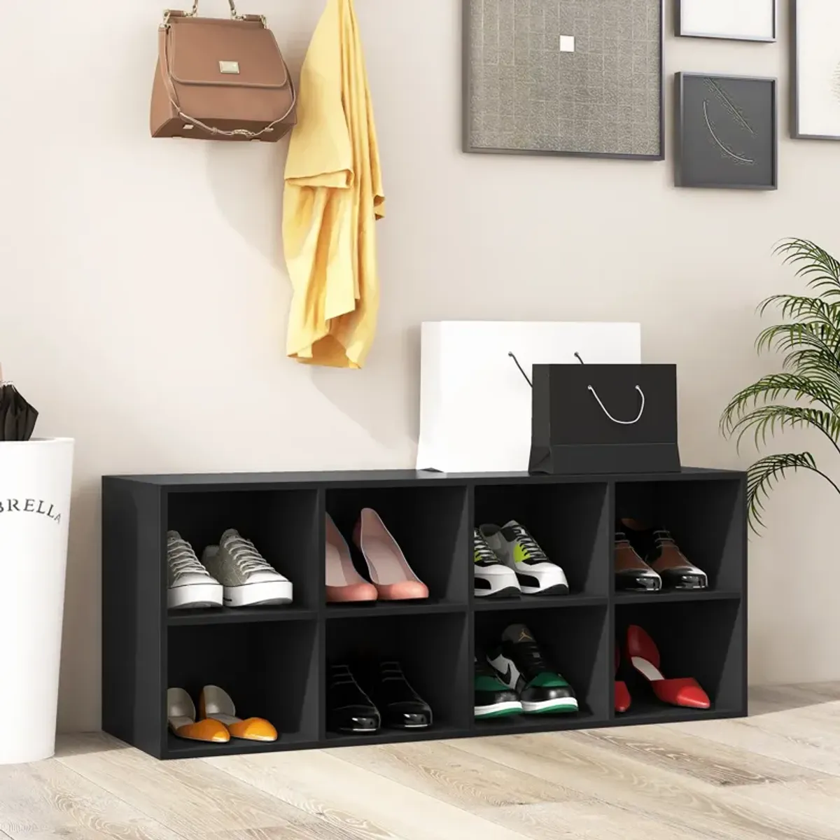 8 Cubbies Shoe Organizer with 500 LBS Weight Capacity