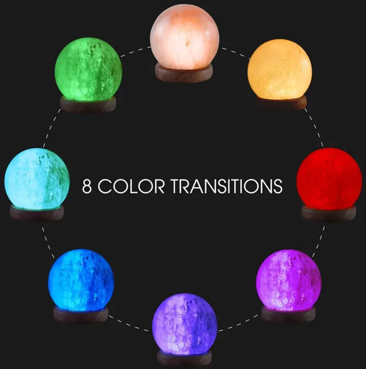 Loft Lyfe Magaly Round Salt Lamp 8 Color Modes