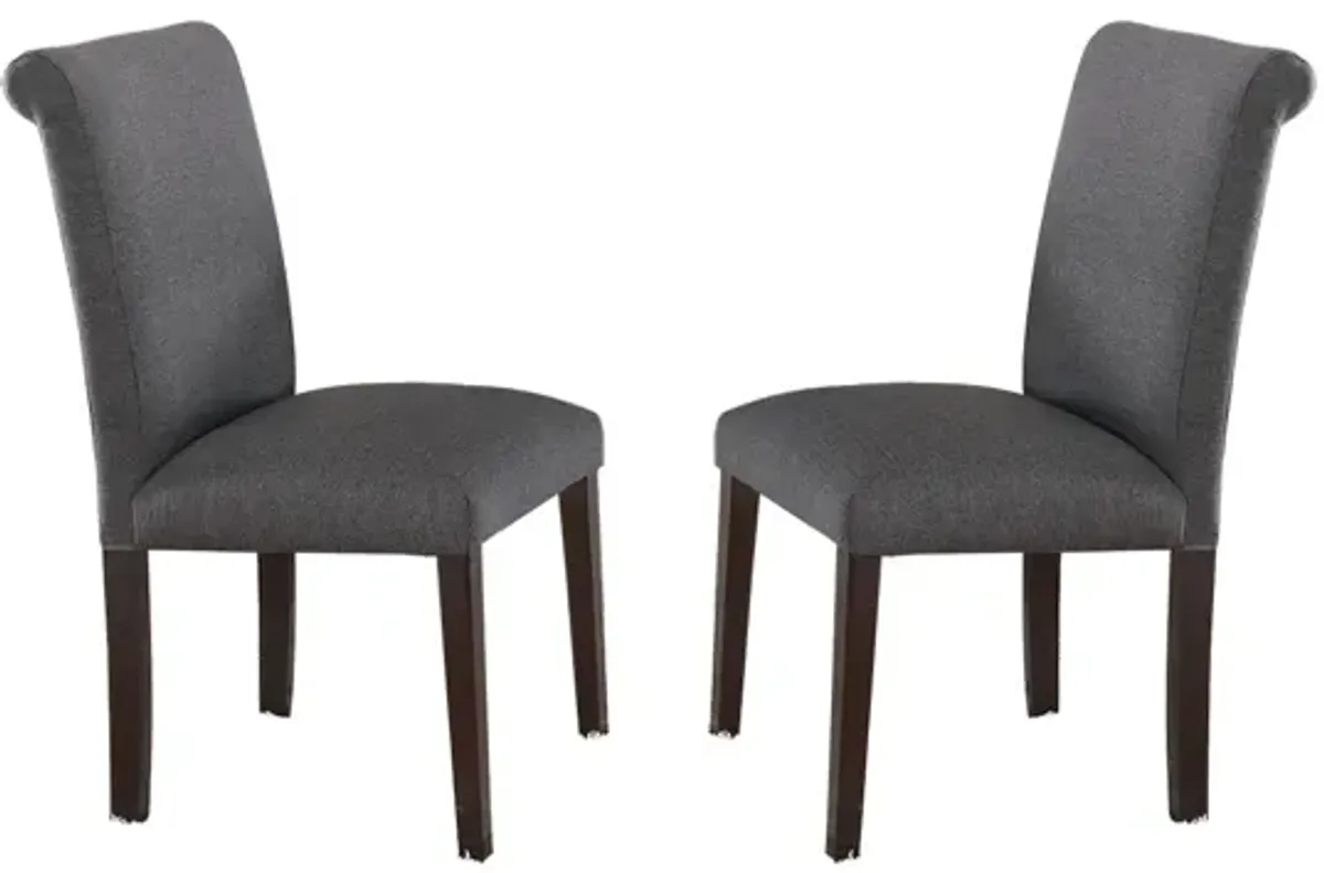 Streamdale Blue Grey Fabric Dining Chairs, Set Of 2