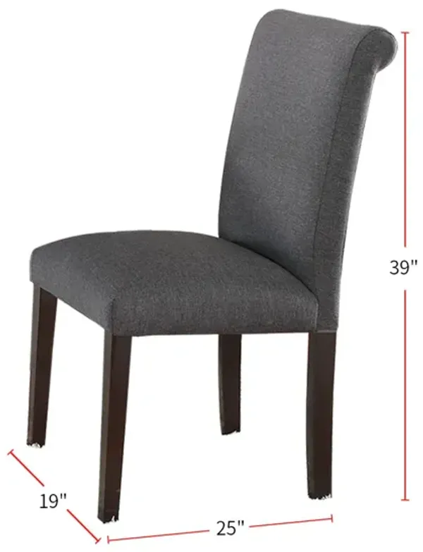 Streamdale Blue Grey Fabric Dining Chairs, Set Of 2