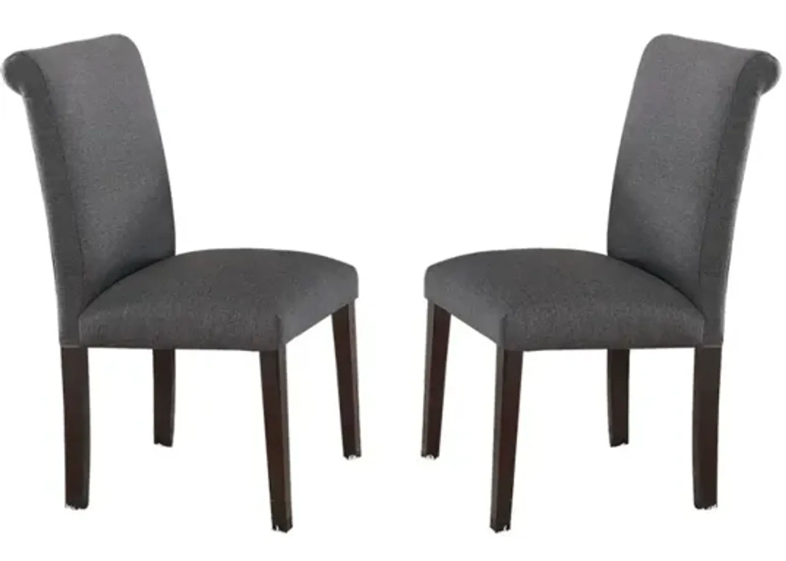 Blue Grey Fabric Dining Chairs, Set Of 2