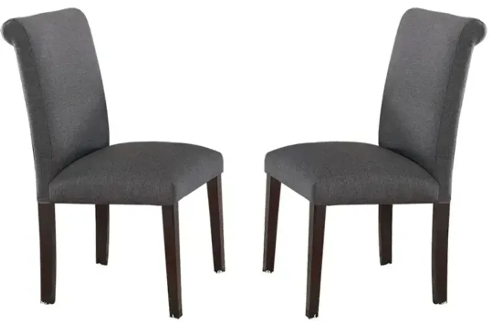 Blue Grey Fabric Dining Chairs, Set Of 2