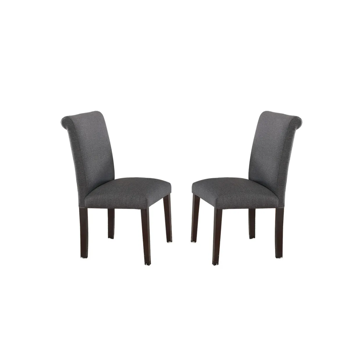 Blue Grey Fabric Dining Chairs, Set Of 2