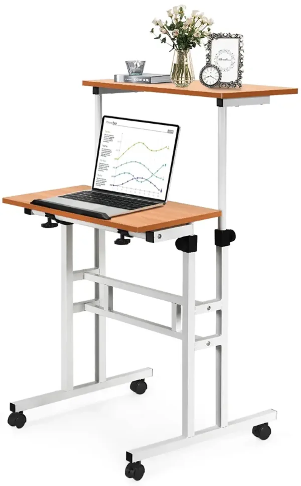 2 in 1 Height Adjustable Sit Standing Computer Desk