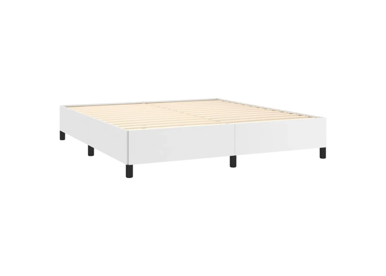 vidaXL White Faux Leather Bed Frame, California King Size, 72"x83.9", Luxurious Modern Design, Plywood & Engineered Wood Material