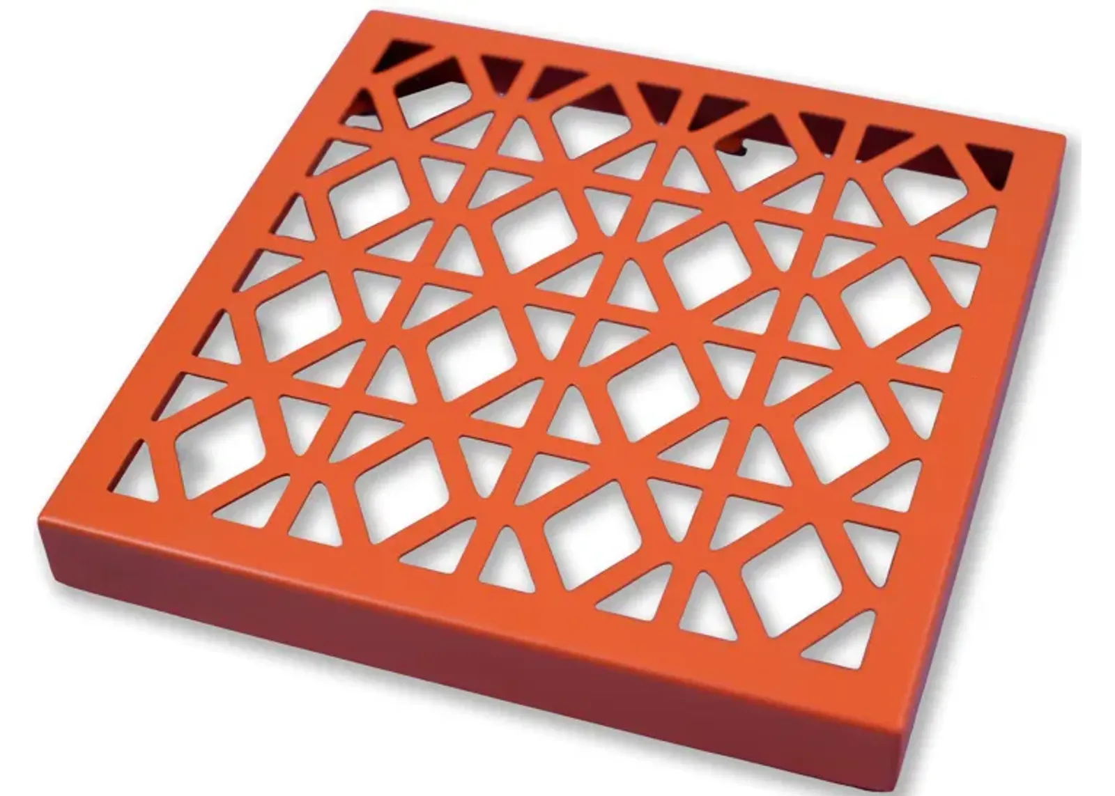 Breeze Block Metal Wall Tile: 7' x 7' Orange