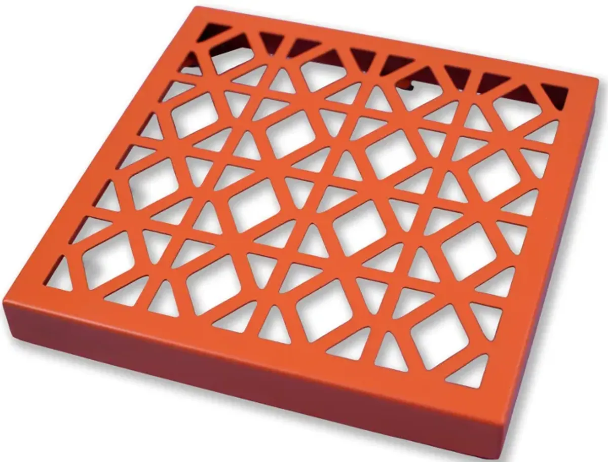 Breeze Block Metal Wall Tile: 7' x 7' Orange