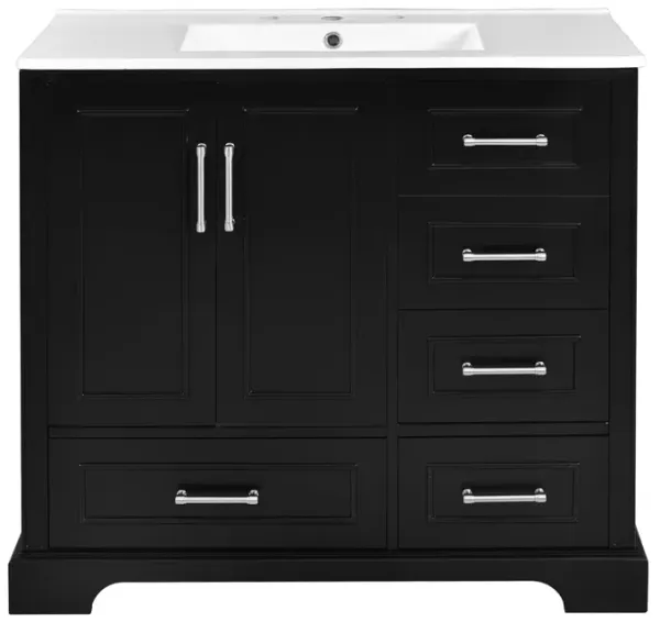Merax Traditional Bathroom Vanity Cabinet with Ceramic Sink
