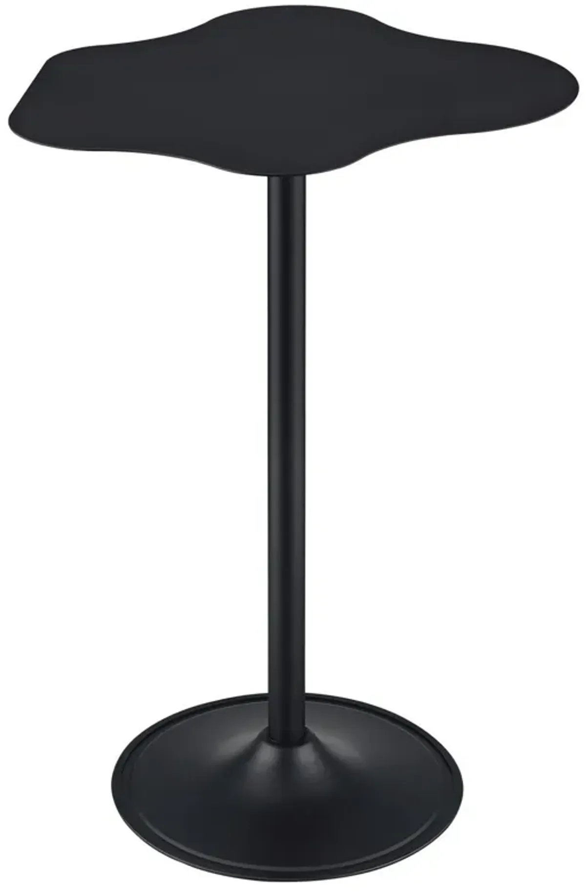 42 Inch Modern Bar Table, Black Metal Frame, Irregular Cloud Design - Benzara