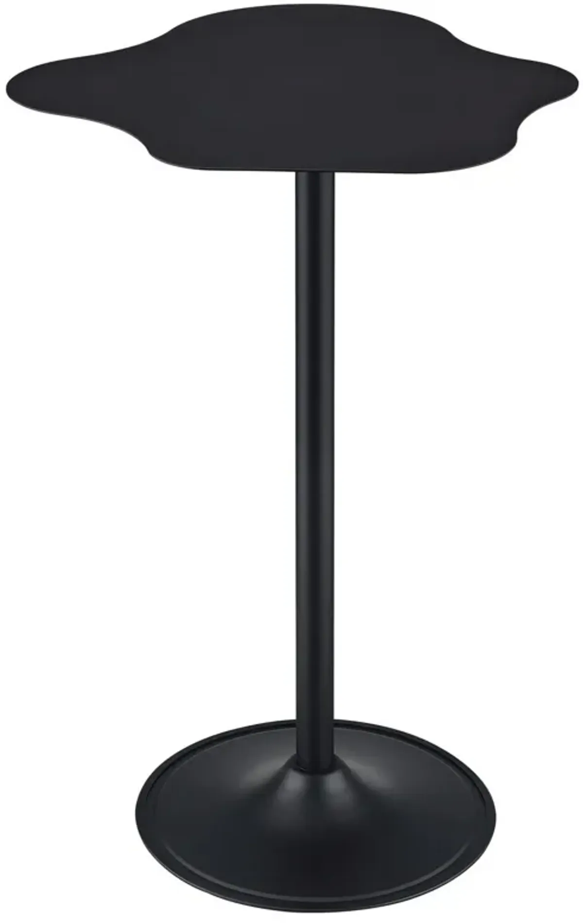 42 Inch Modern Bar Table, Black Metal Frame, Irregular Cloud Design - Benzara