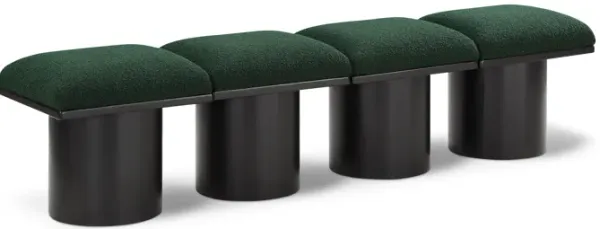 Meridian Furniture Pavilion Green Boucle Fabric Bench