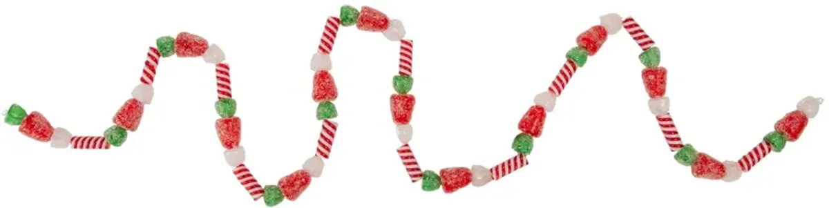 4' Faux Gum Drop Candy and Peppermint Swirls Christmas Garland - Unlit