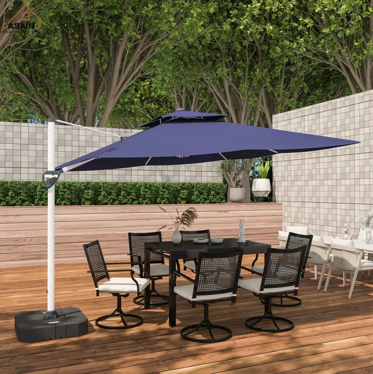 11FT Patio Umbrella Outdoor Square Double Top Umbrella (without Umbrella Base).