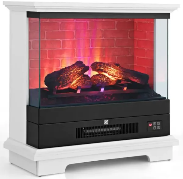Hivvago 27 Inch Freestanding Electric Fireplace with 3-Level Vivid Flame Thermostat