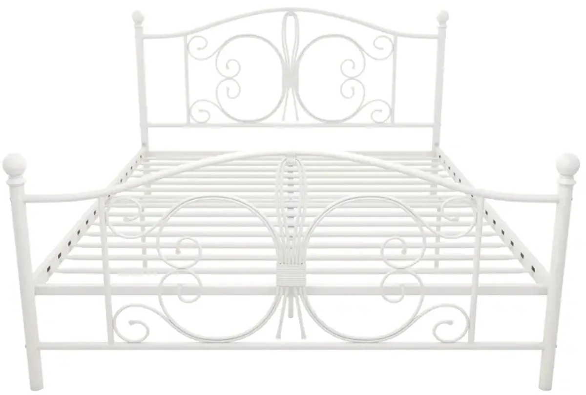 Atwater Living Bradford Metal Bed, White, Queen